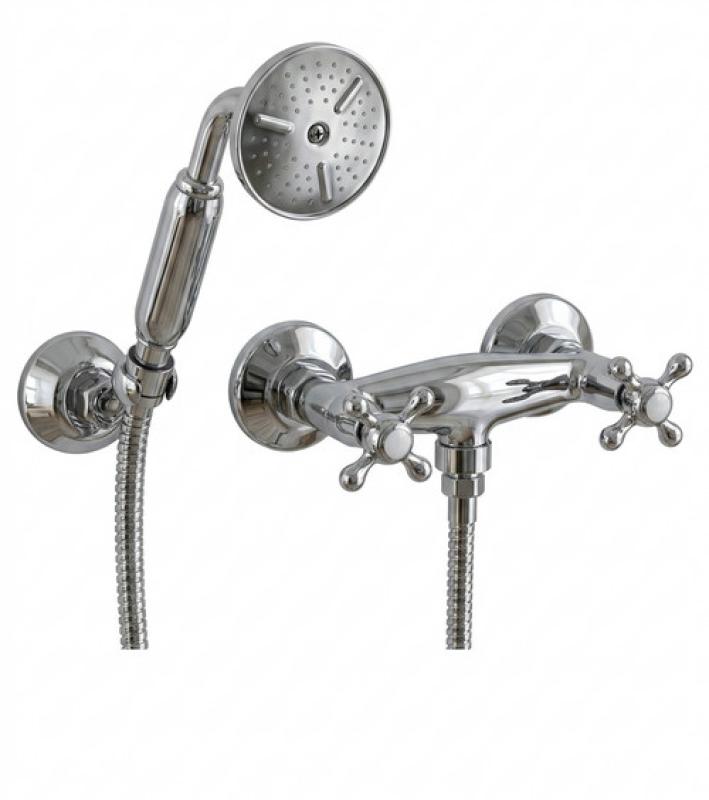 PB klassieke kraan douchekraanset met sterknoppen inclusief handdouche Chroom 1208855272